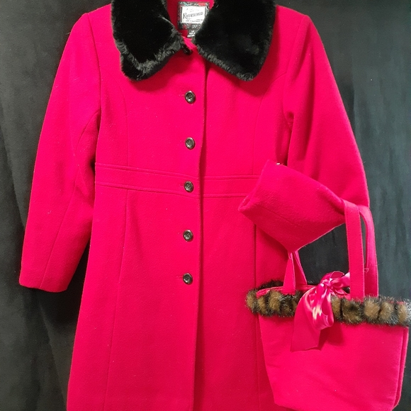 Rothschild Red Wool Winter Girls Jacket - Picture 2 of 10